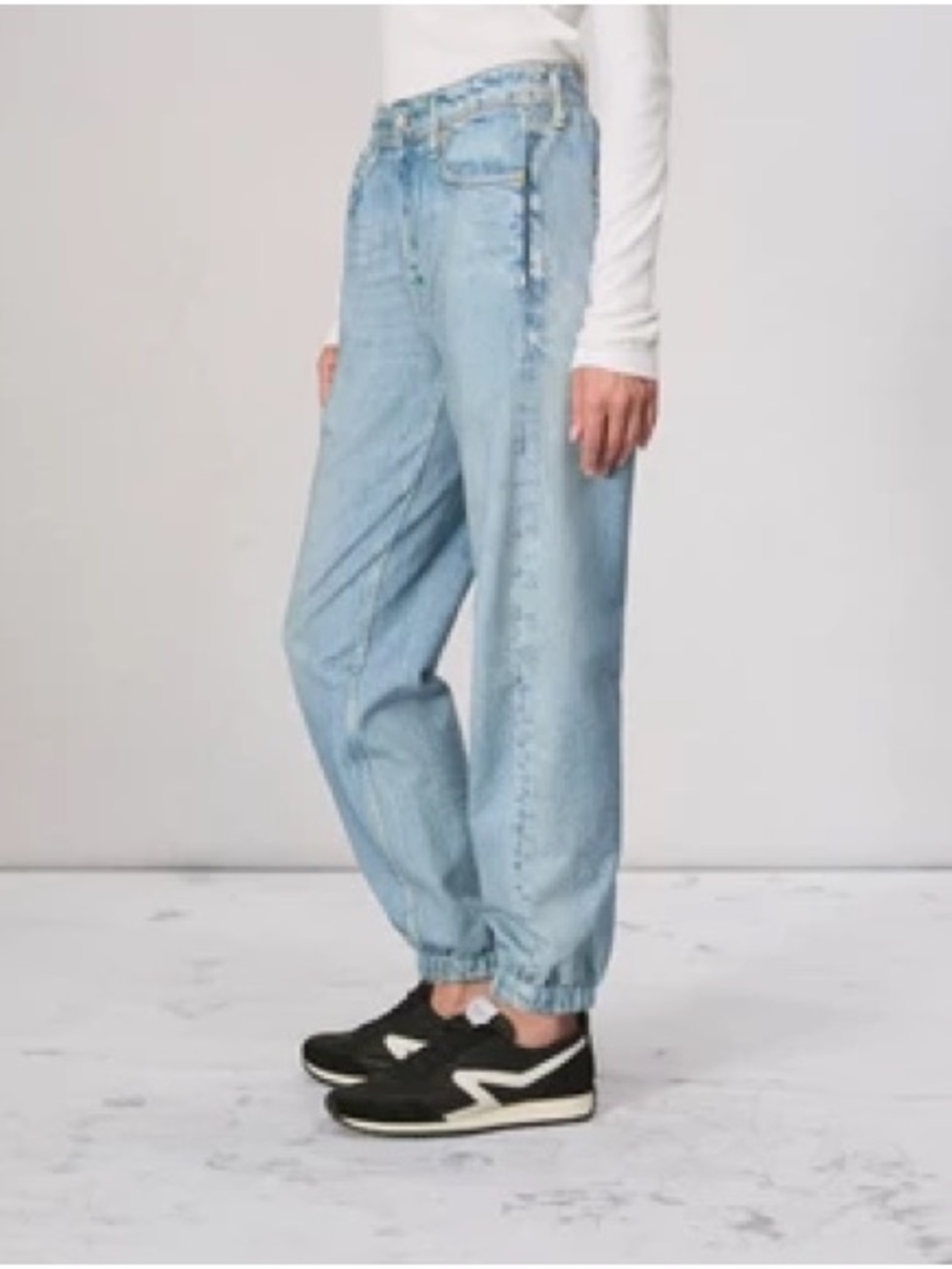 rag & bone rb Miramar Terry Jogger Boyfriend Jeans Blue Medium